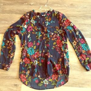 KUT sheer flowered blouse.